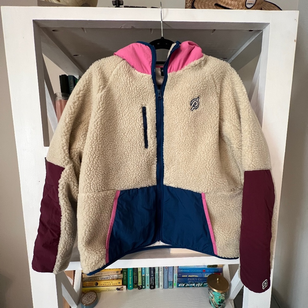 Peloton Sherpa Color-block Hooded Jacket size Large